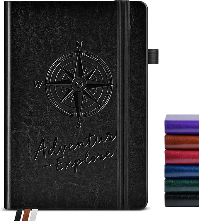 PAIBAS Blank Journal Notebook for Women Men,160 Pages,A5 Hardcover Sketchbook for Drawing, Sketch book, Unlined Notebooks for School,Work, Note Taking,Travel Journals for Writing 5.8"x8.5" (Black)