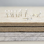 Bulletin Board, 24 x 18 inches Felt Board Decorative Pin Board, Cork Board Alternative for Wall, Foldable Photo Board Self-Adhesive Vision Board Mood Board with 20 Pushpins - Marble White