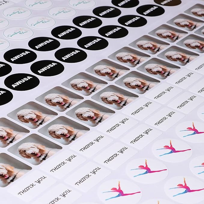Custom Stickers Personalized Labels - Customized Stickers with Any Design Image Logo Text,Custom Stickers for Business Logo,Custom Thank You Label Stickers,100 Labels (Rectangle,2"x1")