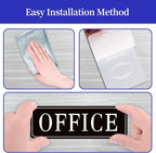 The Office Door Sign for Home and Business，Self-Adhesive Waterproof and Fade-Resistant Modern Office Sign Sticker for House，Business，Door, Window（Black）