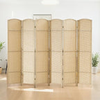 HOMCOM Room Divider, 6 Panel Folding Privacy Screen, 5.6' Tall Freestanding Wall Partition for Home Office, Bedroom, Beige