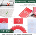 Emergency Contact Card for Wallet 10 Pack with 10 Sleeves, Red Thick Cardstock Medical Alert Allergy Cards for Wallet, Medication List Wallet Size Card for Phone, Handbags, Retirement Community