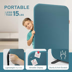 DECOLAB Freestanding Room Partition, Indoor Privacy Panel for Studio Apartment, Living Room, Bedrooms, Home Offices, Worksapces, Anti Scratch, 29"x65", Sapphire