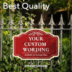 Custom Decorative Outdoor Metal Sign - Personalized Aluminum Driveway Sign, Waterproof, Made in USA - Design 2 Red Brick 36x24 In