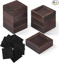 Bed Risers, Furniture Risers (Set of 8-Height 1") Can be Adjusted to 2'' 3''or 4'', Lifts Furniture Risers, Solid Natural Wood Risers, Non-Slip Recessed Hole (Square-Walnut Color)