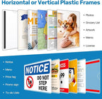 Magnetic Sign Holder 11 x 17, 20 Pack Rigid Magnetic Paper Holder Poster Display Frame, Clear Plastic Document Protectors with Magnet & Adhesive, Adhesive Frame for Wall Door Fridge Window