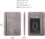 TOURSUIT Travel Minimalist Slim Front Pocket Wallet for Men Women, RFID Blocking Credit Card Holder Case (Grey)