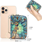 APHISON RFID Credit Card Holder Wallets for Women Leather Zipper Card Case for Ladies Keychain Wallet