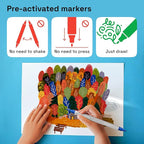 ARTISTRO 120 Acrylic Paint Markers - Paint Pens Dual Tip Brush + Fine Ideal for Calligraphy - Perfect for Fabric, Rock, Glass, Wood, DIY - Art Supplies, Stocking Stuffers, Christmas Gift Idea