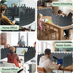 BXI Foldable Felt Desk Divider, 16.5 x 86 Inches Non-Tip Privacy Panel Partition, Versatile Cubicle Shield with Clips for Hanging Notes & Items, Acoustic Table Screen for Office Home Classroom