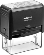 Custom Self Inking Rubber Stamp - Up to 6 Lines of Text - Choose from 15 Ink Colors - X-Large Size