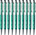 Yucold Customized Pens with Name/Logo - Touch Screen Stylus Ballpoint Pen, Perfect for Weddings, Business & Personalized Gifts (Peacock Green,50)