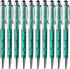 Yucold Customized Pens with Name/Logo - Touch Screen Stylus Ballpoint Pen, Perfect for Weddings, Business & Personalized Gifts (Peacock Green,100)