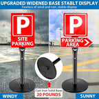 VAIIGO Heavy Duty Parking Sign Post Stand 49", 20lbs Cast Iron Base Sign Post for Outside Sign Holder, Yard Sign Stand, Street Sign Post, Black