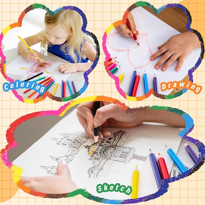 600 Count Colored Pencils Bulk, 12 Assorted Colors, 50 Packs Pre-sharpened Colored Pencils Back to School Supplies Aesthetic Kit for Kindergarten Preschool, with 24 Pcs Sharpeners