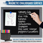 Rustic Grey Magnetic Wall Chalkboard, Large Size 18" x 24", Framed Chalkboard - Decorative Magnet Board Great for Kitchen Decor, Weddings, Restaurant Menus and More! … (18" x 24")…