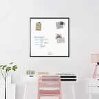 U Brands Magnetic Dry Erase Board White Board, 36" x 36" Inches, Black Wood Frame (2892U00-01)