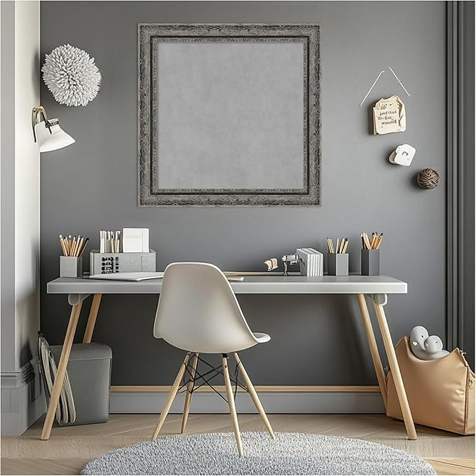 Amanti Art Black Framed Magnetic Board 24x24 Medium Vision Board for use with Magnets, 100% Metal Sheet to Display Items as Office Decor or for Home Organization in mudroom, Kitchen or Kids Room