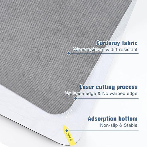 2 Pack Office Chair Mat for Hardwood Floor, 55"x35" Computer Chair Floor Mat, Desk Chair Mat, Large Rubber Anti-Slip Floor Protector for Home Office Light Grey (Folding Packaging)