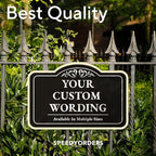 Custom Decorative Outdoor Metal Signs, Aluminum, Customized Driveway Signs, Waterproof, Made In USA, Style 1 Black Charcoal 14x10 In