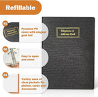 Refillable Address Book Binder with Alphabetical Tabs, 648 Entry Space Large Print Telephone Book, PU Leather Contact Book with Tabs & Pockets & Pen for Seniors Office Home