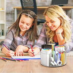 Absonic Acrylic Pen Holder Pencil Organizer, 360-Degree Rotating Pencil Holder, Crayon Organizers for Kids Marker Organizer Caddy Art Supply Kids Desk Organizers for Office Home School