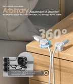 9 Pack Spring Cord Organizer Cable Clips [Locking Cable Rotatable], 2025 Latest Nearockle Phone Charging Cord Holder Cable Management for Car, Nightstand, Office Desk Accessories (Clear)