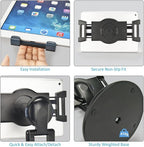 Premium 360° Rotating Tablet Stand for Desk – Adjustable Tablet Holder for 7.9” to 13” Devices, Swivel Weighted Base, Sturdy Black Metal iPad Stand for Office, Home, and Retail Display