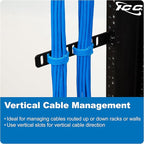 ICC 6” Metal L-Shaped Cable Management Bracket, Vertical/Horizontal, Rack or Wall Mount, Pack of 25 – Cable Organizer for Data Centers and Network Racks