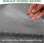Office Chair Mat for Carpet - Clear Thick Desk Chair Mat for Carpet Plastic Floor Mats for Rolling Work and Gaming Chairs with Studs for Low Pile, Flat and No Carpeted Floors