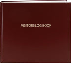 BookFactory Visitor Log Book Visitor Register Visitors Sign-in Book - 120 Pages, 8 7/8'' x 7'' - Burgundy Cover, Section Sewn Hardbound (Made in USA)