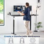 VIVO Electric 71 x 30 in Standing Desk, Memory Height Adjustment, 1B Series, Holds 220 lbs, Black Top Black Frame, DESK-KIT-1B7B