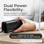 EcoElectronix Portable Automatic Electric Stapler Pro - 30 Sheet Capacity, Quiet Operation, Jam-Free and Easy Reload - AC Adapter/Battery Powered, (Black)