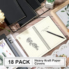 Yahenda 18 Pcs Spiral Notebook Bulk A5 Journal Lined 8.3'' x 5.5'' Writing Composition Paper Small Notepad Subject Notebook for Students Office Business Back to School Supplies (Black Color)