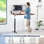 VIVO Electric 60 x 30 in Standing Desk, Memory Height Adjustment, 1B Series, Holds 220 lbs, Dark Walnut Top Black Frame, DESK-KIT-1B6D-30