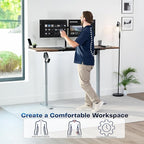 VIVO Electric 71 x 30 in Rustic Standing Desk, Memory Height Adjustment, 1B Series, Holds 220 lbs, Black and Vintage Brown Top, Gray Frame, DESK-KIT-1G7BN