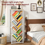 IBUYKE 9 Tier Tree Bookshelf, Floor Standing Wood Bookshelf for Narrow Space, Storage Organizer Bookcase for Books/CDs/Movies, Small Corner Bookcase for Bedroom Living Room,Natural,TBC002N