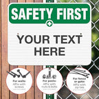 Custom Safety First Sign, OSHA Sign, 18x24 Inches, 3M EGP Reflective .080 Aluminum, Fade Resistant, Indoor/Outdoor Use, Made in USA