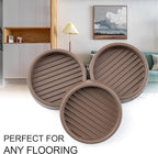 Yelanon Non-Slip Furniture Pads 12 Pcs 2" – Anti-Skid Grippers for Hardwood Floors, Rubber Furniture Feet & Bed Stoppers to Prevent Sliding(Brown)