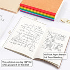 feela 8 Pack Composition Notebooks Bulk, Kraft Cover Lined Blank College Ruled Composition Travel Journals with Rainbow Spines For Women Students Business, 60 Pages, 8.3”x 5.5”, A5, 8 Colors