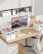 Oterri Cardboard File Organizer Box for Hanging File Folders Letter Size,File Box for Computer Desk,File Cabinet,Working Home,Office,Classroom (White, Letter Size - 6 Packs)