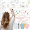 Own the Year 2026 GIANT Wall Calendar | 4ft x 3ft Full Year Dry Erase Large Planner, January '26 to December '26 Big Whiteboard Wall Calendar with Markers, Sticky Notes & Mounting Kit, Jumbo Quarterly Layout for Home or Office