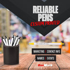 RevMark Personalized Ballpoint Pen, Custom Printed Name, Business or Event Information, Timeless Advertising, USA Made Pens, Promotional Marketing, Smooth Black Ink, Bulk Pack (Yellow,50 Ct)