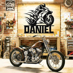 Custom Motorcycle Metal Signs Personalized Dirt Biker Name Sign Custom Garage Decor Motorbikes Wall Art Decor Motorcycle Sign Men Room Decorate Gifts for Men Husband Rider
