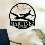 Personalized Metal Airplane Wall Art, Airplane Name Sign, Customized Pilot Name Sign, Airplane Hangar Sign Decor, Aviation Home Office Decor, Large Outdoor Decor, Pilot Gifts, Aircraft Lovers Gift