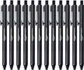 Amazon Basics Black Ballpoint Pens for Smooth Writing, Retractable, 12-Pack