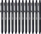 Amazon Basics Black Ballpoint Pens for Smooth Writing, Retractable, 12-Pack