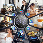 Digital Pomodoro Timer,Frosted Metal Productivity Cube Timer,1.8 in LED Digital Large Screen and Auto-Rotating Display,1/3/5/10/25/30/60min&Custom Time, Silent & Alarm,for Office, Study, Work(Grey)