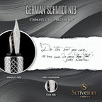 Scriveiner Personalized Silver Chrome Fountain Pen (Medium), Award Winning Luxury Pen, Heavy Pocket Pen, Chrome Finish, Best Engraved Fountain Pen Gift Set for Men & Women, Name Engraving