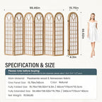 Aletheiawu 6 Panel Room Divider Wall Shoji Screen, Japanese Wood Room Divider for Room Separation, Folding Privacy Screen, Portable Room Partition for Home Office Restaurant - Natural